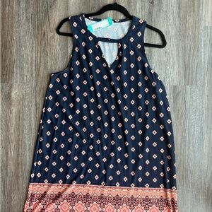 Nine Britton Navy Geometric Knit Dress